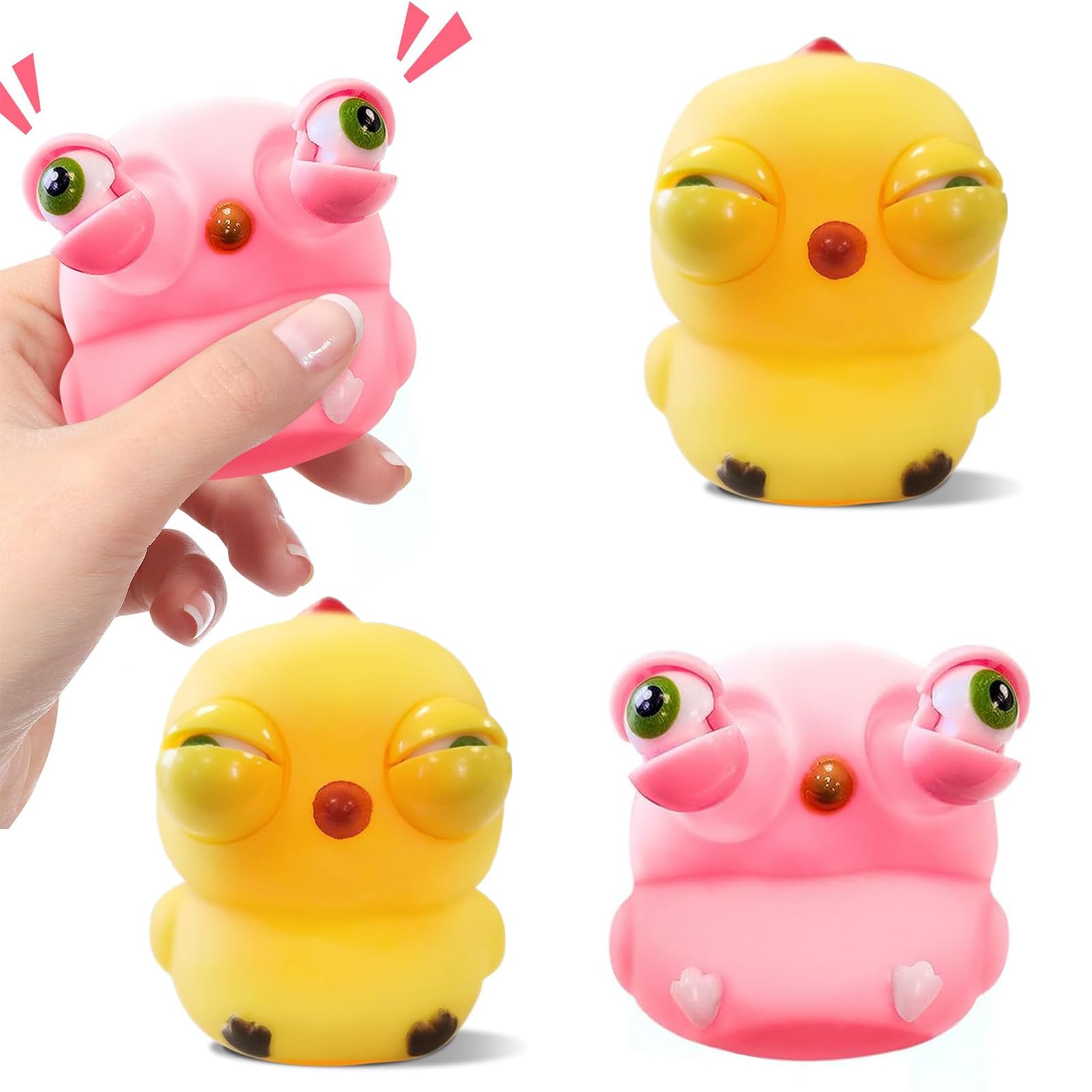 EKKONG 4 Pieces Squeeze Toy, Anti-Stress Toys, Popping Out Eyes Squeeze Toys, Anti-Stress Ball Toys for Adults and Children (4 Pieces)