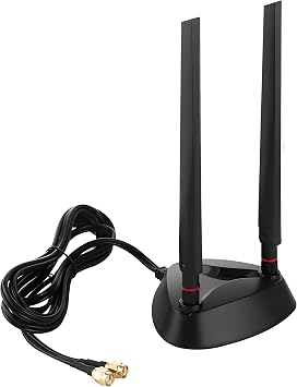 Long Range WiFi 6 6E Tri-Band Antenna 6GHz 5.8GHz 2.4GHz Magnetic Base Replacement Antenna for PC Desktop Computer Improve Bluetooth Range WiFi 6E Router Gaming Motherboard, Slinkdsco