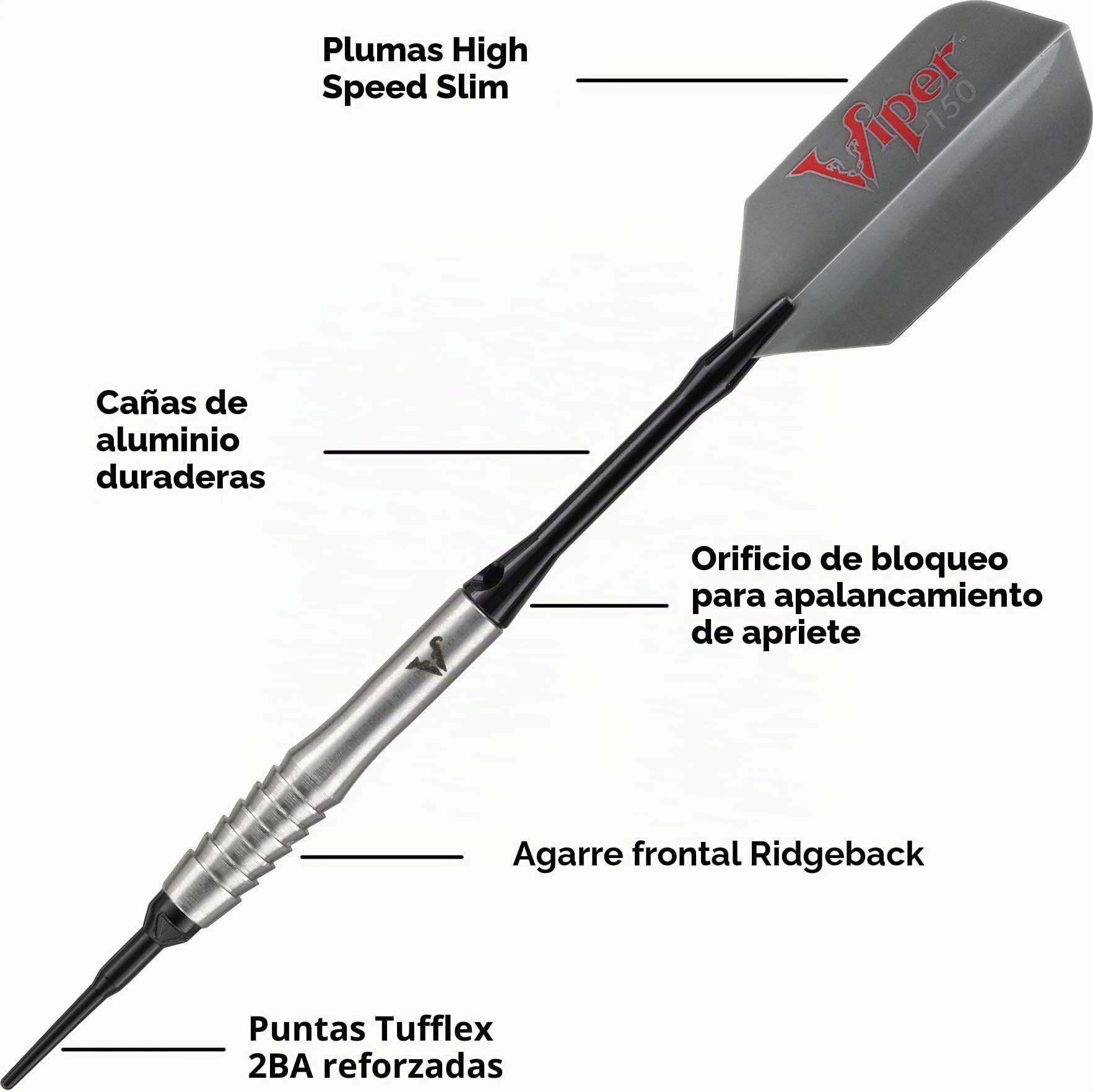Viper V-Factor - Dardos de Punta Suave de 90% tungsteno con Estuche de Almacenamiento/Viaje