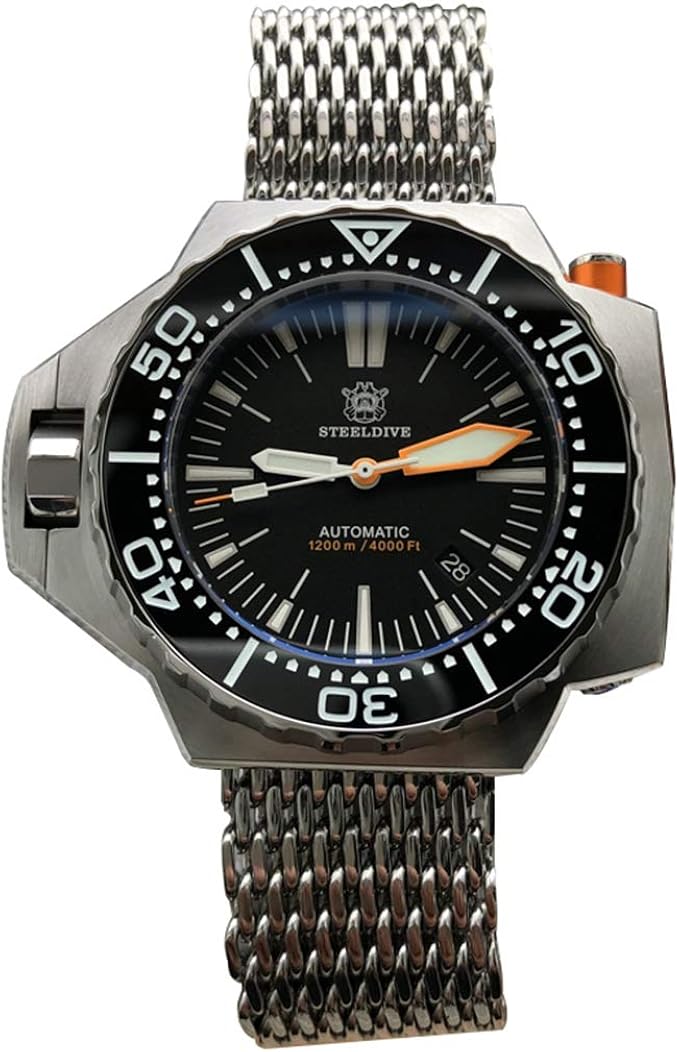Amazon.com: STEELDIVE Mens Dive Watches,Men Automatic Watch 120bar self  Wind Mechanical Wristwatch 62Mas BGW-9 Luminous Ceramic Bezel Sapphire  Mirror (Dive Watch 1) : Clothing, Shoes \u0026 Jewelry