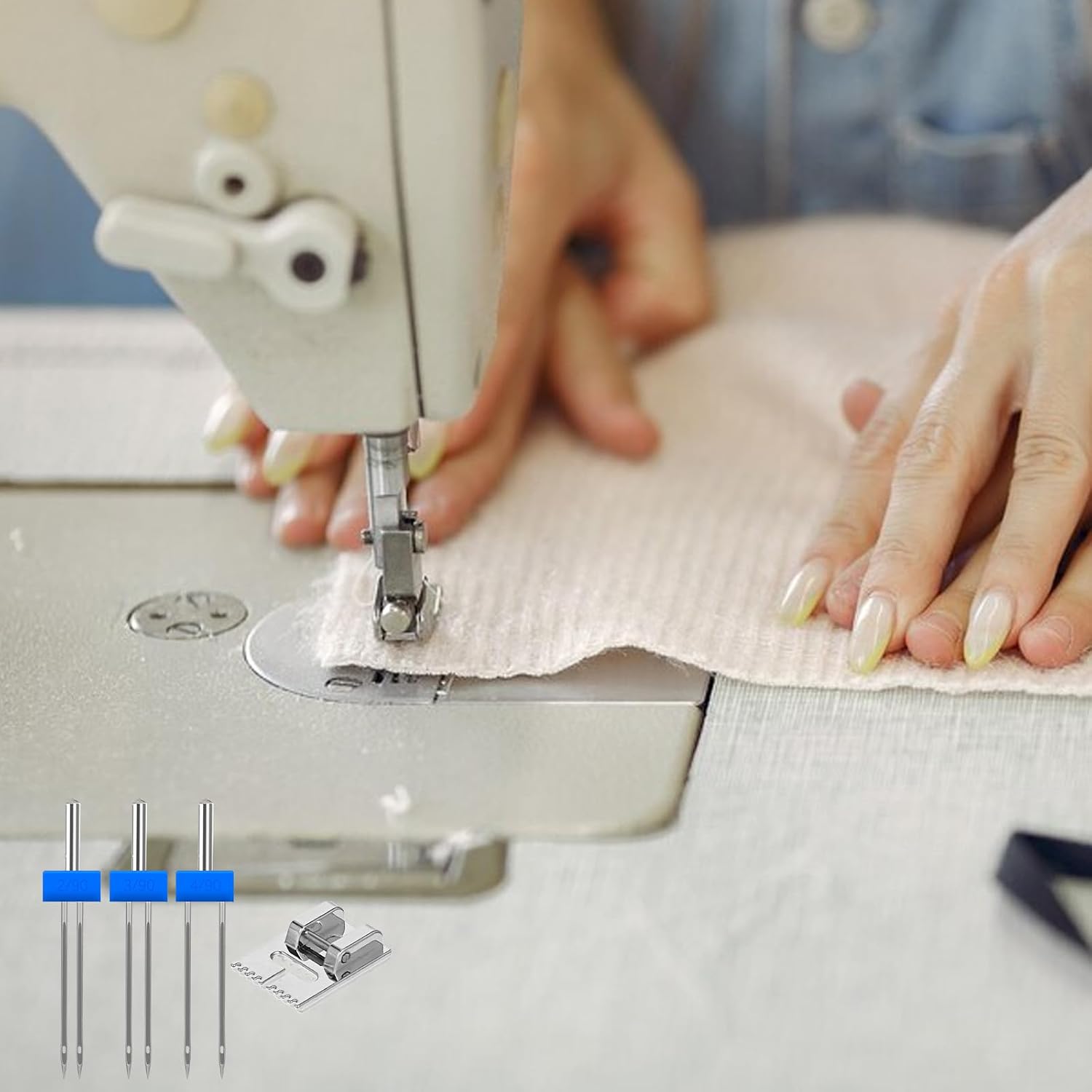 6 Pcs Double Needle Pins Sewing Machine Twin Needles 9 Groove Pintuck Presser Foot 3 Size 2/90 3/90 4/90 for Sewing Machine - Image 6