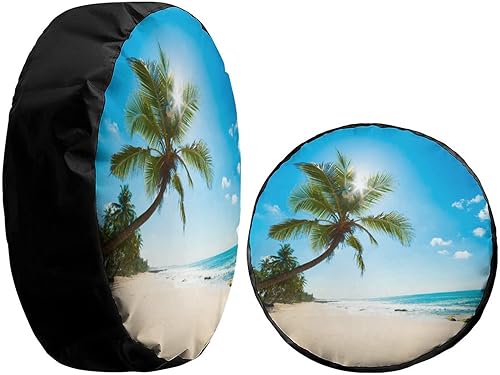 Miniatura 4 de Foruidea Palm Tree Sun Beach - Cubierta de neumático de repuesto para remolque, RV, SUV y muchos vehículos, 18 pulgadas