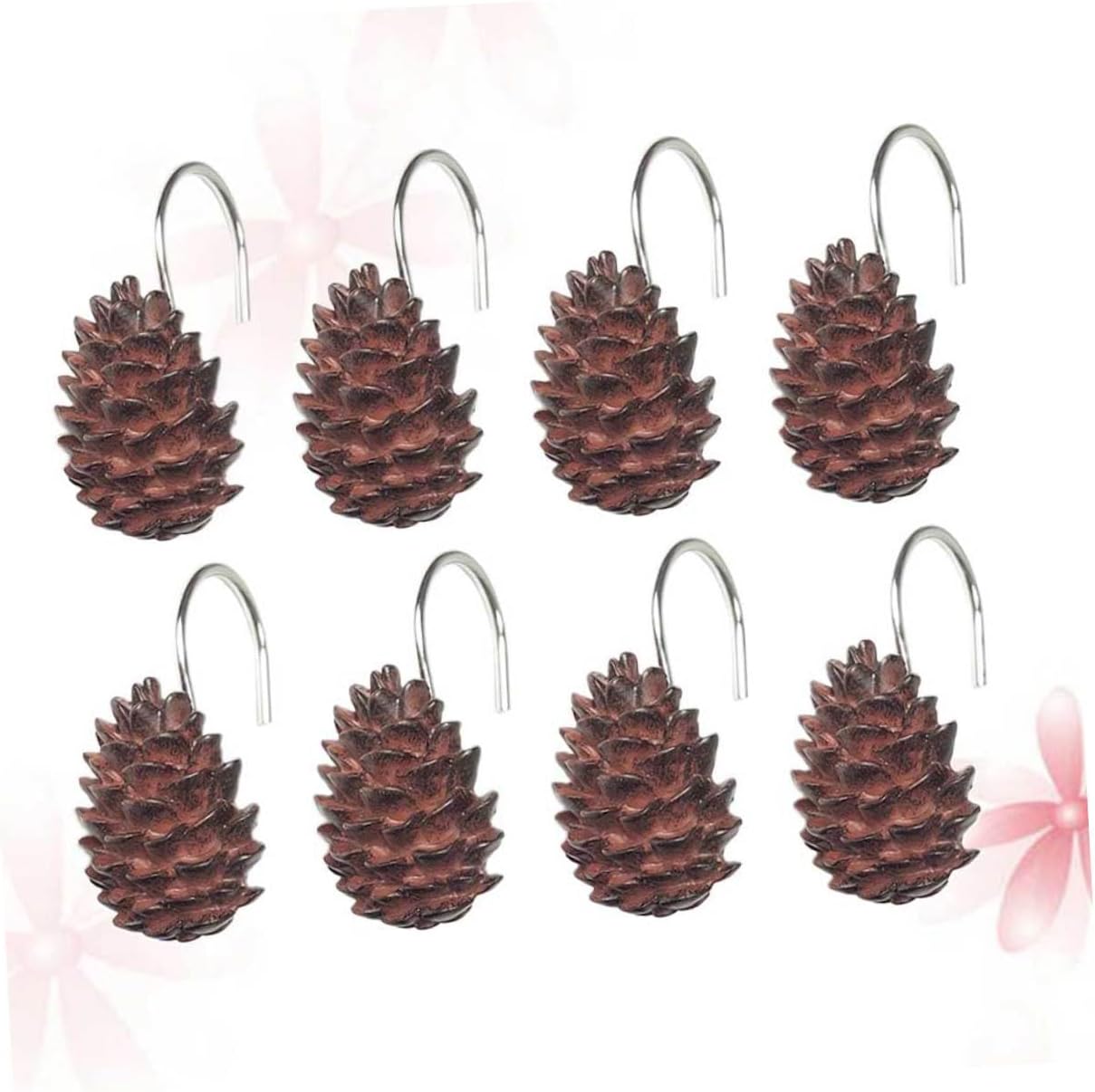 Cone Shaped Shower Curtain Hooks 24pcs Resin Hooks for Pleated Curtains for Bathrooms