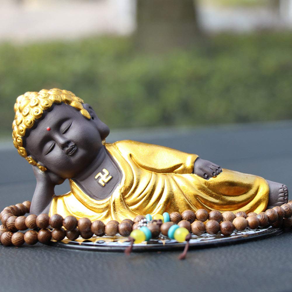 Bouddha en céramique pour voiture et bureau : votre bulle zen