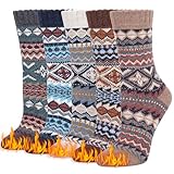 Justay Pucott Kuschelige Winter Wollsocken für Frauen, Thermosocken Damen in Einheitsgröße, Warm und Bequem