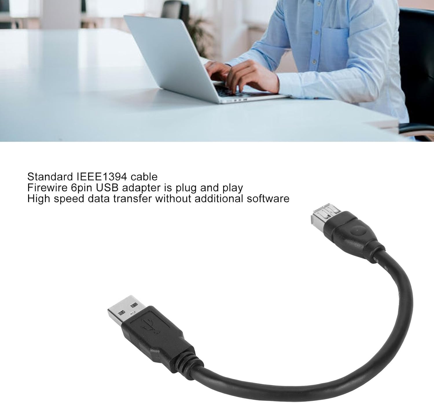 1394 6 Pin to USB Adapter for Dv Camcorders,20CM,Plug and Play