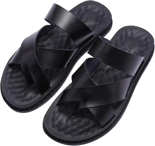 Miniatura 2 de Harssidanzar Sandalias para hombre, de secado rápido, para verano, con correas cruzadas, sandalias deslizantes, anillo para el dedo del pie, estilo