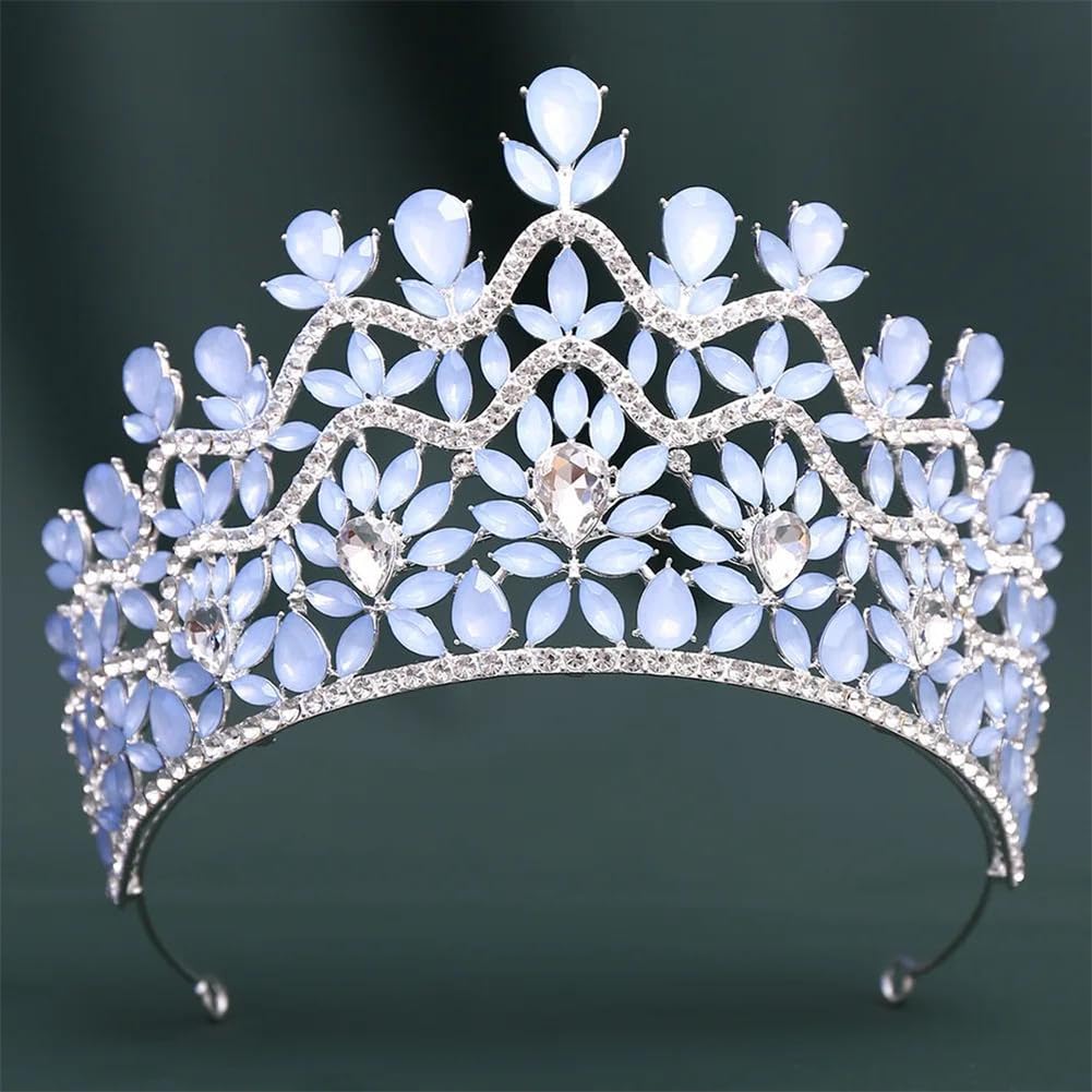 LNNSHX Hohe Tiaras und Kronen aus Strasssteinen für Damen, Braut, Hochzeit, Diadem, Krone, Abschlussball, Festzug, Haarschmuck