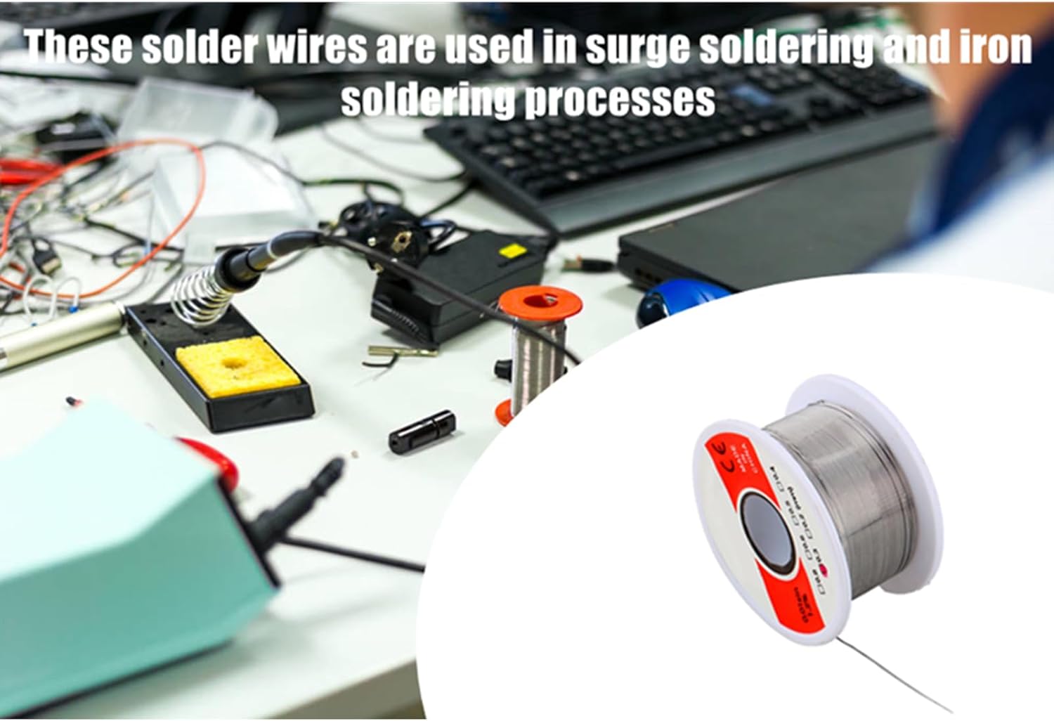 50g Solder Wire 0.3mm Tin Rosin Core Solder Soldering Wire Sn60 40 Flux 1.2% for Electrical Soldering Circuit Board DIY Home Appliance Repair Soldering