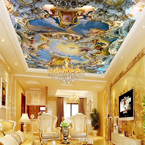 TANYANG Personnalisé Ange Peinture À L'Huile 3D Grand Papier Peint Papier Peint Plafond Fresqué Église D'Europe Occidentale Plafond 3D Mythe Papier Peint...