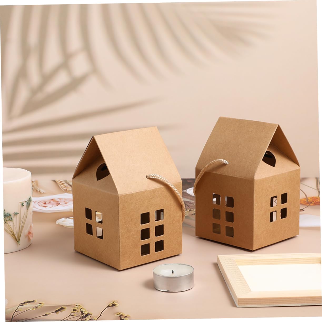 VALICLUD 24pcs House Shape Paper Boxes Handheld Candy Gift Boxes Xmas image 3