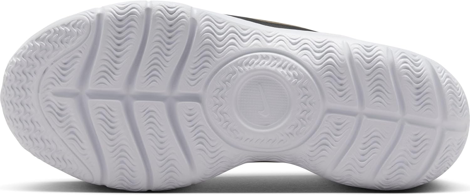 Nike Flex Runner 3 Big Kids' Road Running Shoes (FN1294-006, Black/White/Metallic Gold) Size 5.5