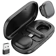 NPTCL Mini Wireless USB Microphone for PC Laptop Computer iPhone 17/16/15 Android - Ai Noise Canceling Lavalier Lapel Microphones USB C Clip on Mic with 35H Charging Case for Podcast Youtube Streaming