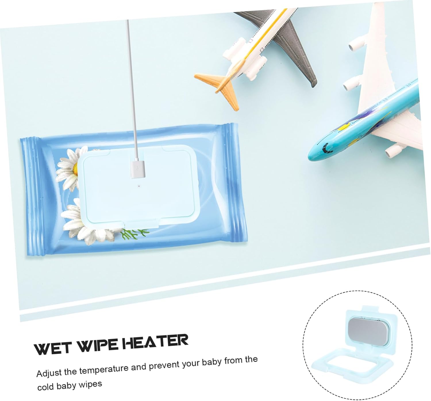1Pc Wet Tissue Heater Portable Constant Temperature Wipe Warmer for Winter Use USB Compatible Design Keeps Wipes Warm Moist for