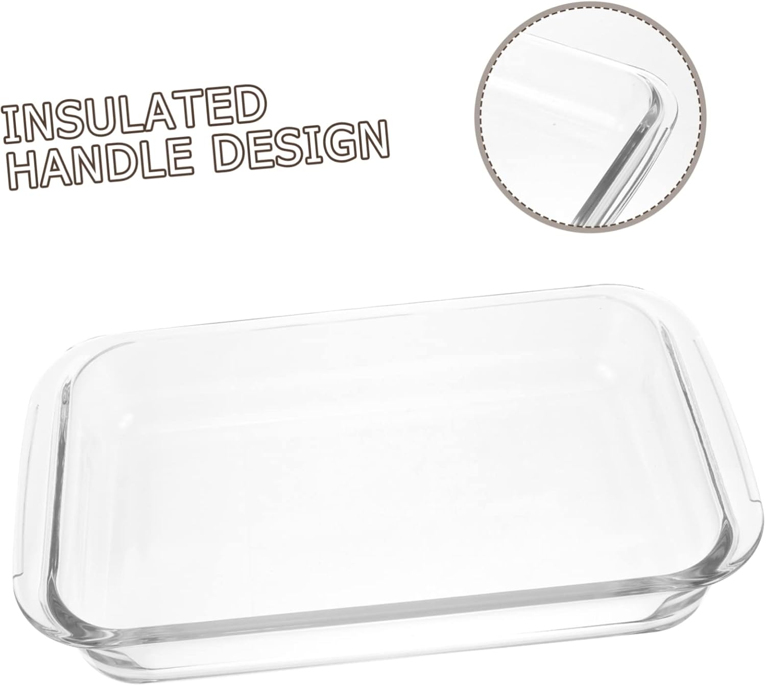 OUNONA 2pcs Bbq Grill Pan Glass Casserole Dish Oven Baking Pan Roasting Set of Glass Bakeware for Baking Cooking