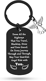 Drive Safely Keychain - Travel Safe Gift for Traveller, Ride Safe Keychain for New Driver, Biker, Trucker - Birthday Gift for Boyfriend, Husband, Family, Friends