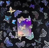 MCZLOG Holographic Butterfly Stickers, 45PCS Vintage Transparent Butterfly Decorative Stickers,...