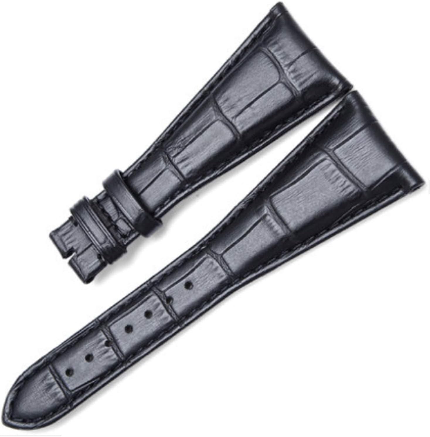 Richie strap] 26mm 28mm Black/Brown Leather Watch Strap Band Fit for Bvlgari Assioma Series AA48C13GLDCH AA48BSLDCH