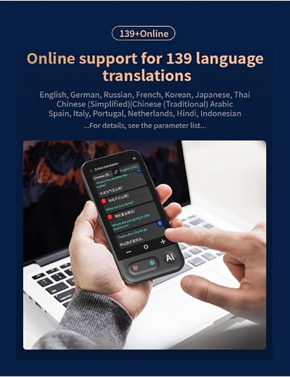 Translator Electronic Translation Device with Wifi Feature in 140 Languages with Camera Turkish Menu