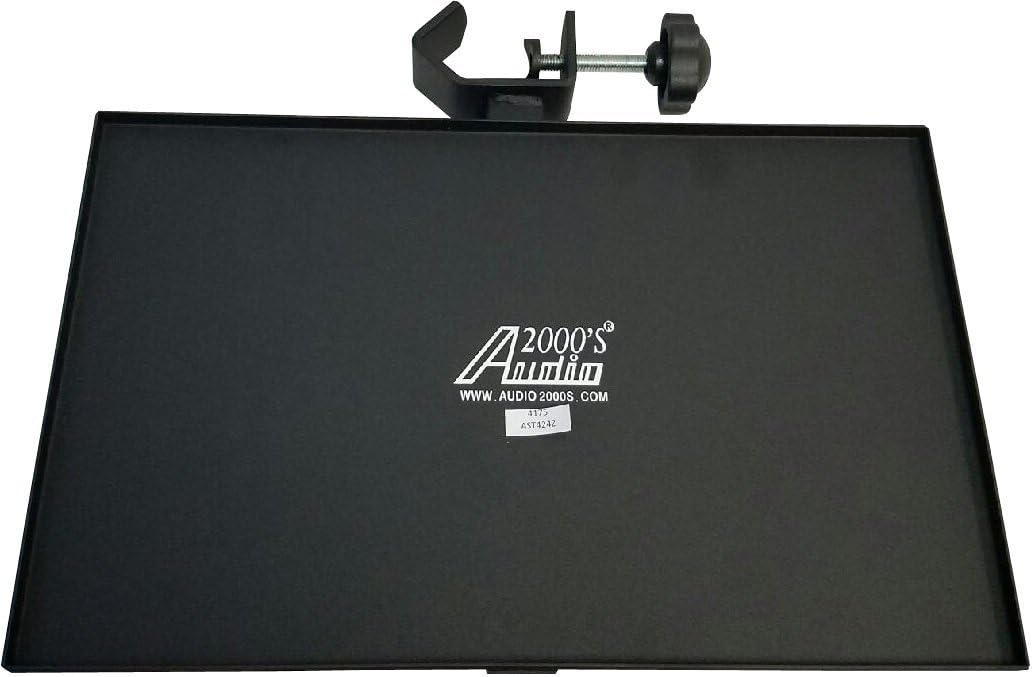 Audio2000'S AST424Z Audio Video Device Heavy Duty Holder/Tray for Flat Panel TV/Monitor Stands and Speaker Stands with Tube Diameter of 1/2" to 2-1/2"