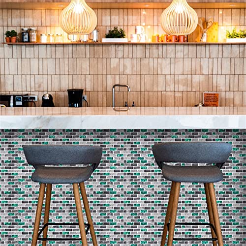 Tunkence 10 Pieces Stick On Tile For Kitchen And Bathroom Peel And Stick Brick Kitchen Backsplash Decorative 3D Self Adhesive Wall Tiles For Kitchen Backsplash And Bathroom #TOP6