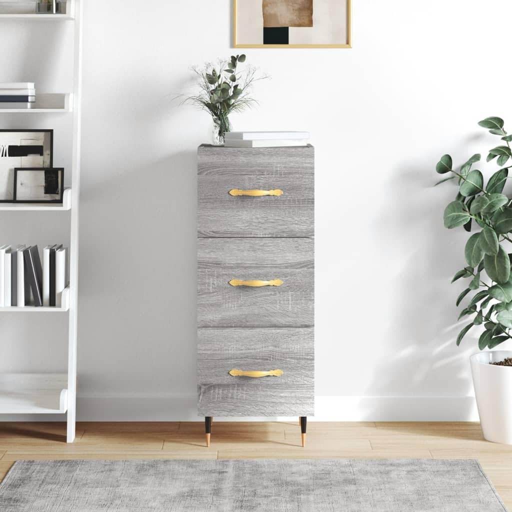 Credenze Cucina 34,5x34x90 cm Grigio Sonoma Legno Multistrato Moderna Buffet Struttura Robusta Armadietto Versatile Mobile Laterale Sala da Pranzo Piano Robusto e Stabile per Piante