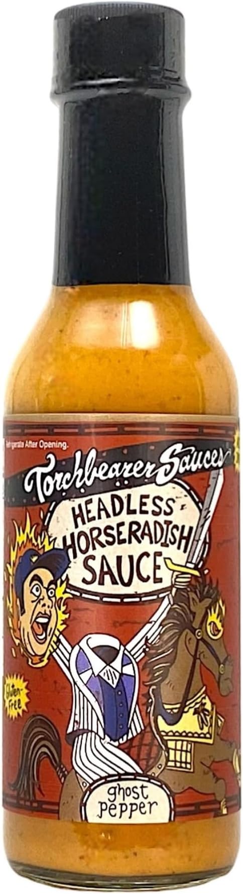 Headless Horseradish Ghost Pepper Hot Sauce 5oz, Heat level 6 - Featured on Hot Ones - All Natural, Extract-Free, Made in USA