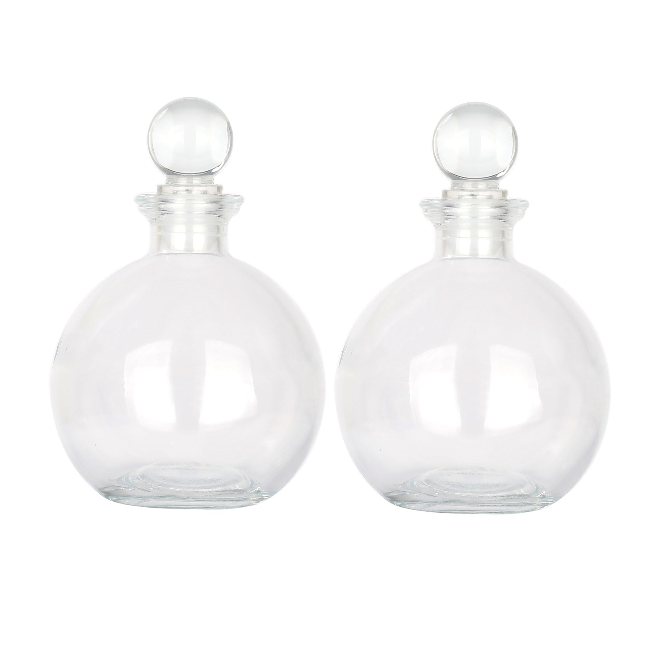 Magic Season Decorative Glass Bottles - 9 fl oz. Potion Bottles (2 Sets w/Glass Stoppers)