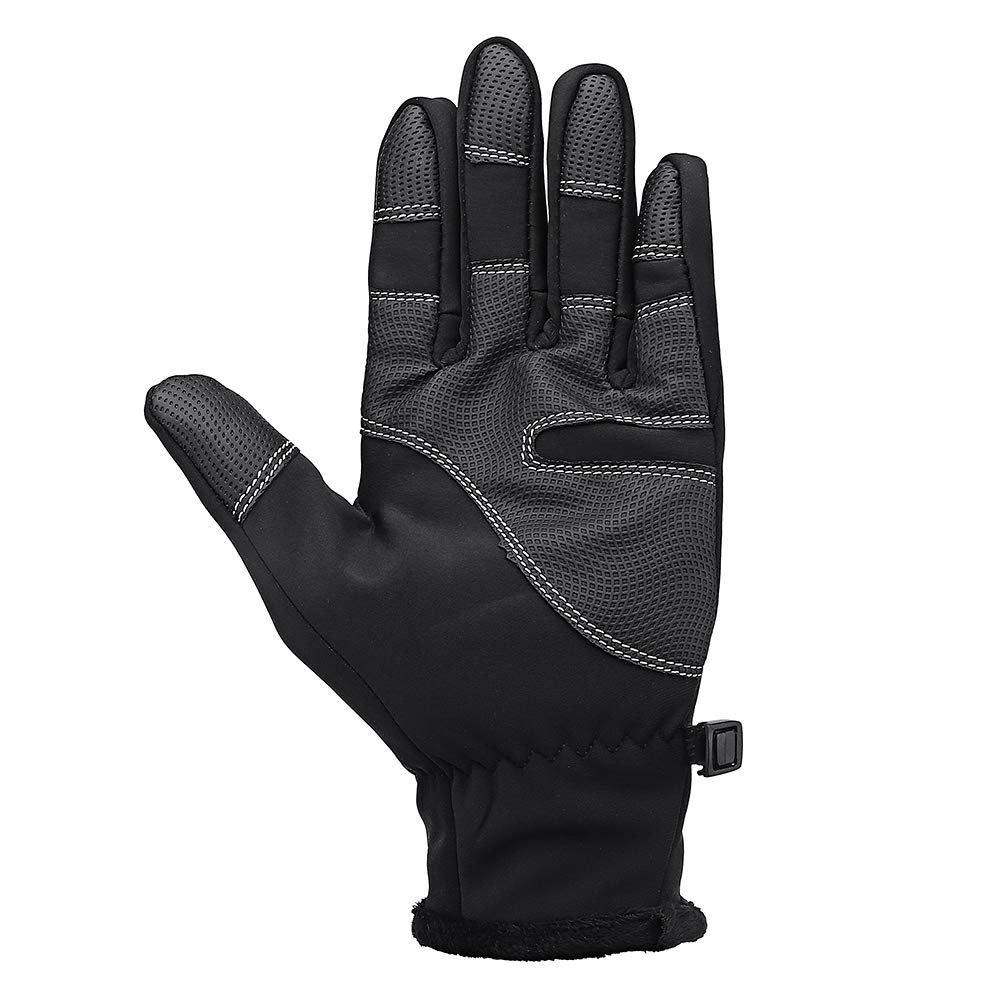 Amélioré Imperméable À l'eau Tactile Gants pour Moto Cyclisme Ski Hommes Noir S