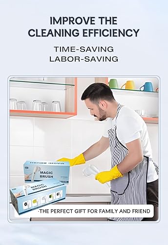 Miniatura 6 de Limpiador eléctrico giratorio, cepillo eléctrico de limpieza manual inalámbrico con 5 cabezales de cepillo reemplazables, limpiador de baño