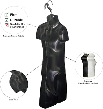 Black 3/4 Child Mannequin Torso