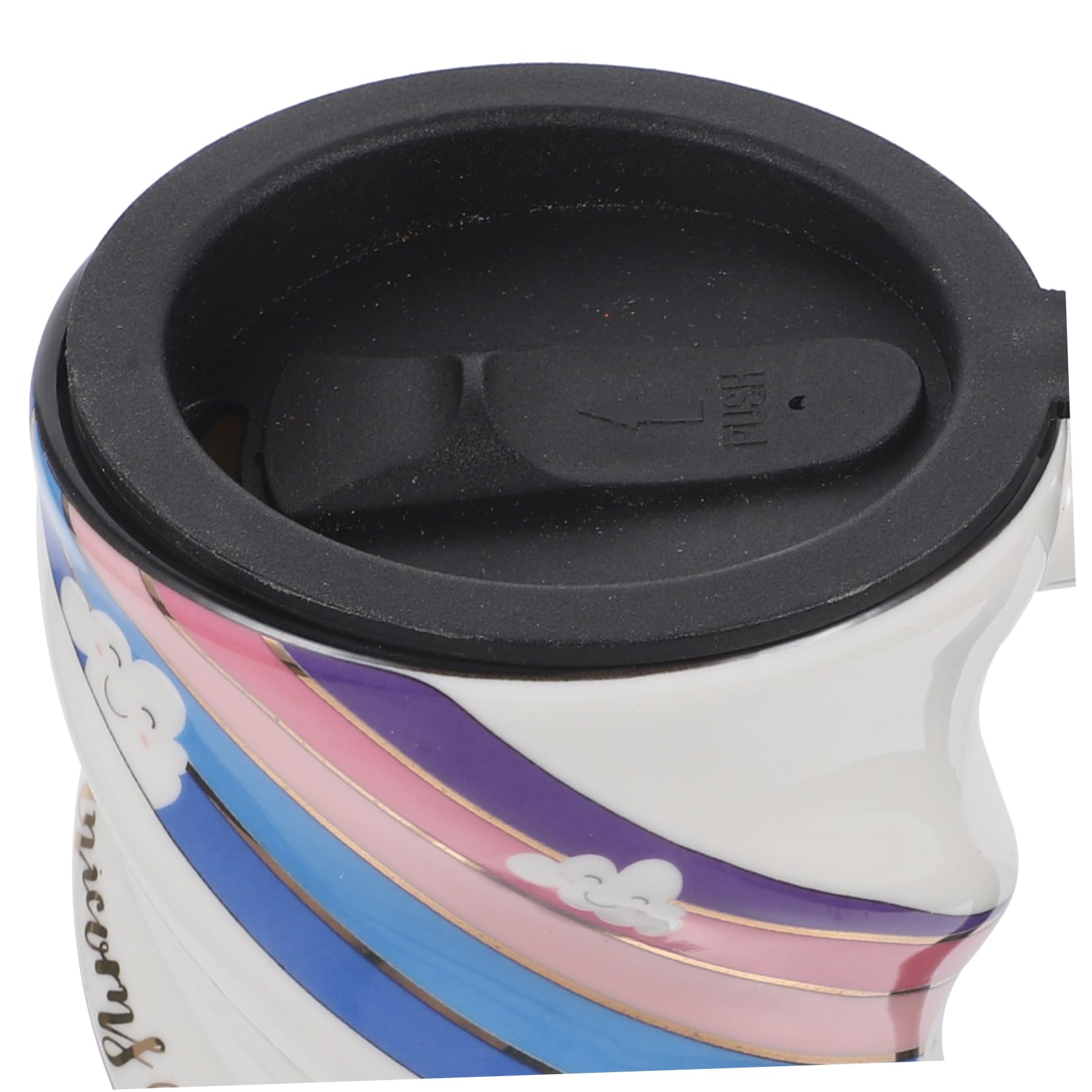 LIFKOME Tazza Unicorno in Ceramica Tazza Da Caffè Riutilizzabile Con Coperchio Ermetico Per Bere Tè Caffè Succhi Di Frutta Regalo Per Ragazzo Ragazza Ragazza e Adulti