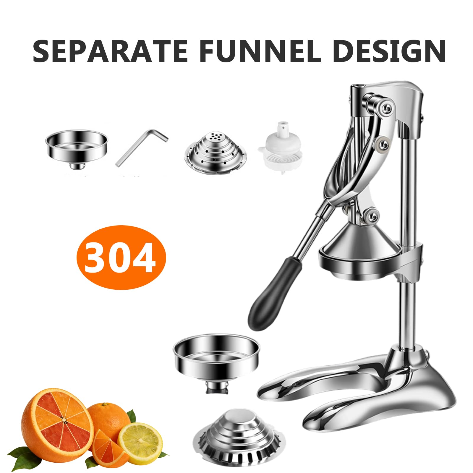 Máquina de zumo manual de metal para limón, lima, naranja, granada, grado comercial
