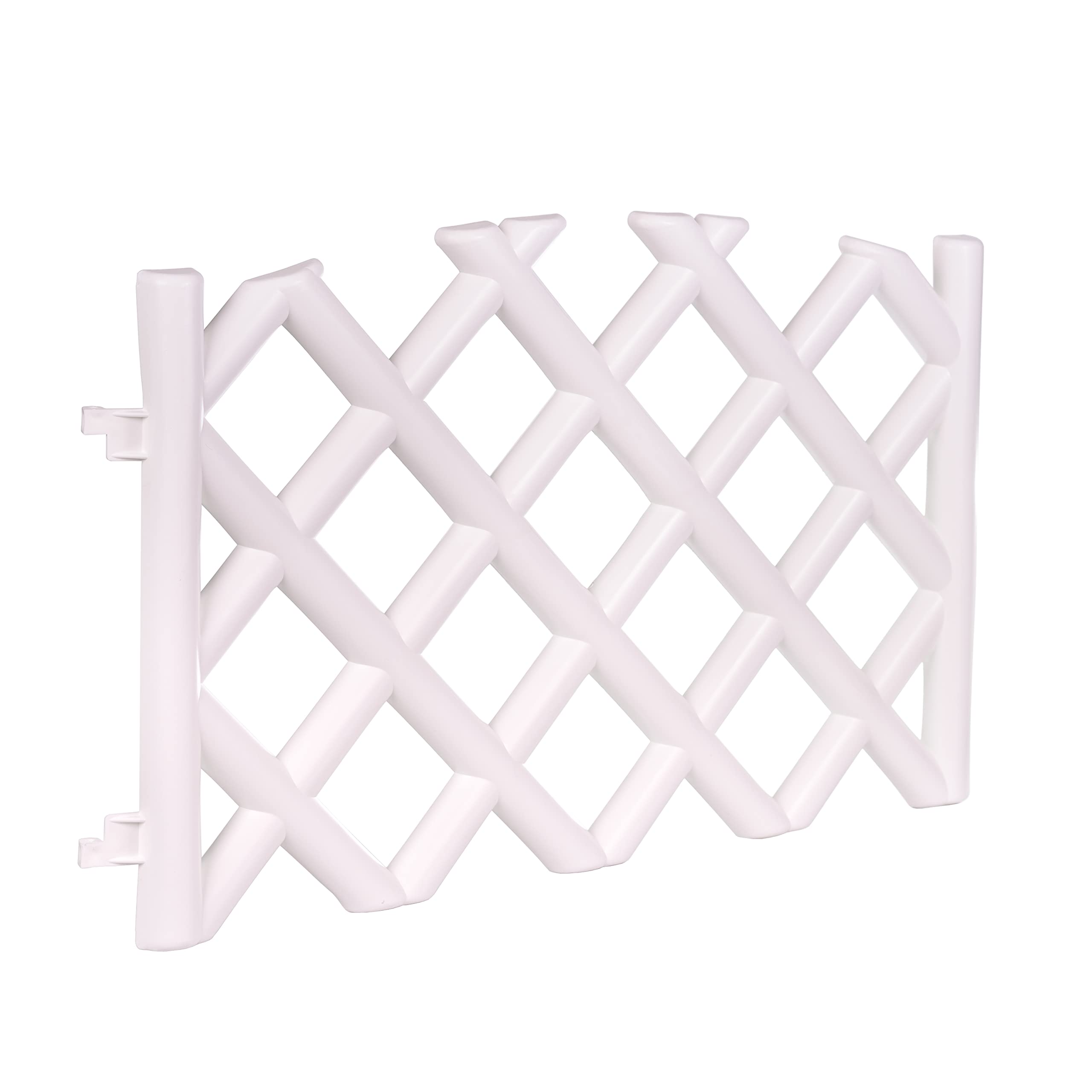Outdoor Garden Fence Panels For Vegetable Gardening, Lawn Landscaping, And Animal Barrier Borders, 11.5 Ft White Heavy-Duty Plastic With In-Ground 5060953801067