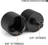 Vista 2 de Adaptador de 5/8 a 1/4, adaptador de rosca de micrófono de 5/8 pulgadas hembra a 1/4 pulgadas macho para soporte de micrófono, monitor de cámara