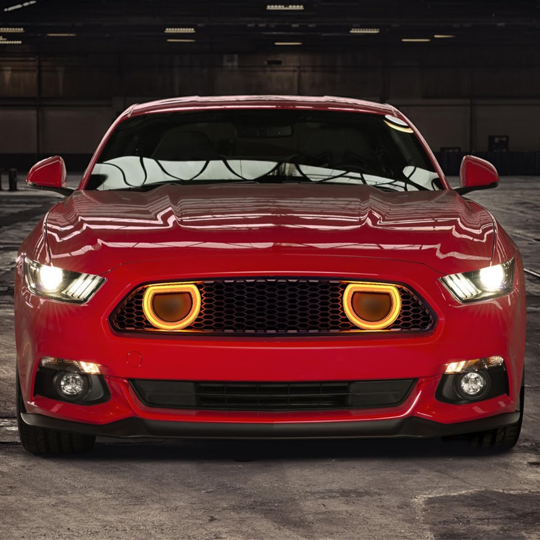 EOMD Mach 1 Front Bumper Grille Compatible with 2015-2017 Mustang W/DRL and Turn Signal Lights, Not fit Shelby/ GT500