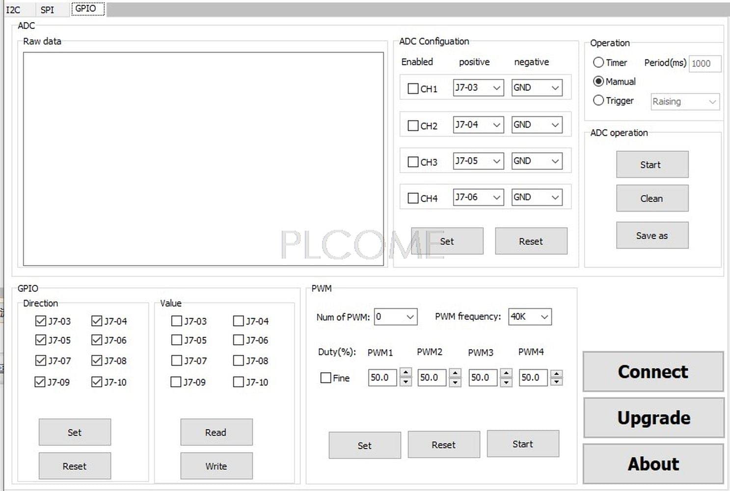 USB to UART I2C SPI GPIO Converter Linux 4 ADC 4 PWM 8 Digital IO Free QT Labview VB VC Demo