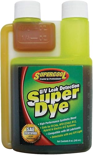TSI Supercool Super Dye amarillo certificado SAE 22816, 8 onzas (32 vehículos botella automedida)