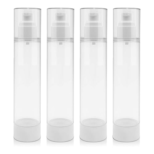 TrendBox Botellas de viaje con bomba de vacío sin aire de 4.1 fl oz  4 oz para lociones, crema, paquete de 4