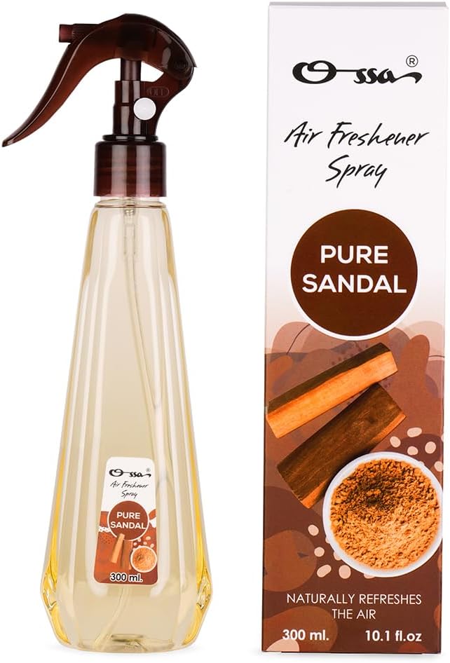 Ossa Air Freshener Liquid Spray 300ML, Pure Sandal | Long Lasting Home Fragrance Perfect For Home, Office, Salons | Refresh Your Space With Woody Notes