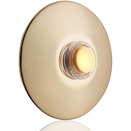 BR5WL Lighted Doorbell Button, 1-Pack, Brass