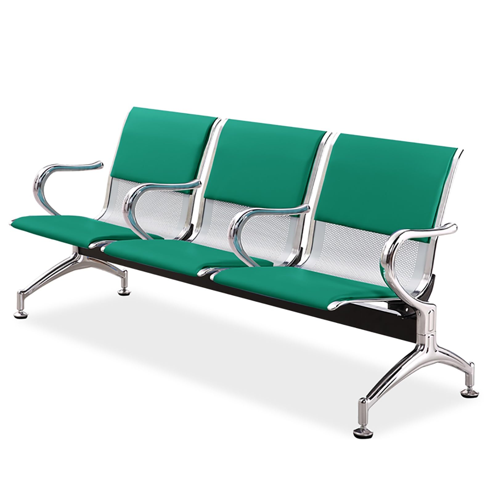 ASerZenith Reception Bench For Waiting Room & Office, Modern Design With Armrests And Backrest, Padded Seat For Comfort,Vert.-Taille Unique