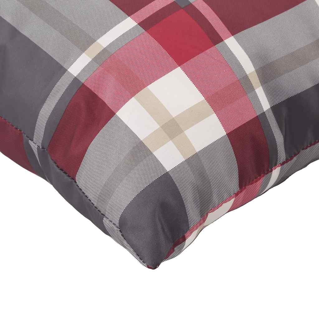 Set di 4 cuscini per esterni, 40 x 40 cm, motivo a quadri, colore rosso, poliestere impermeabile e imbottitura in fibra cava, comodi cuscini per sedie da giardino, balcone e lounge