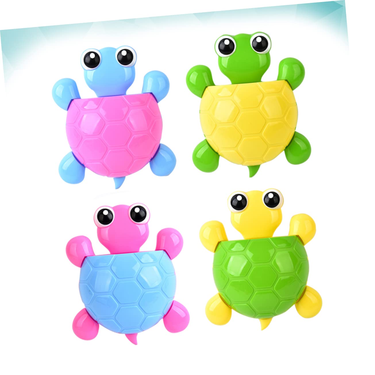 Portacepillos de Dientes para Lavabo Ventosa 4 Piezas Tortuga