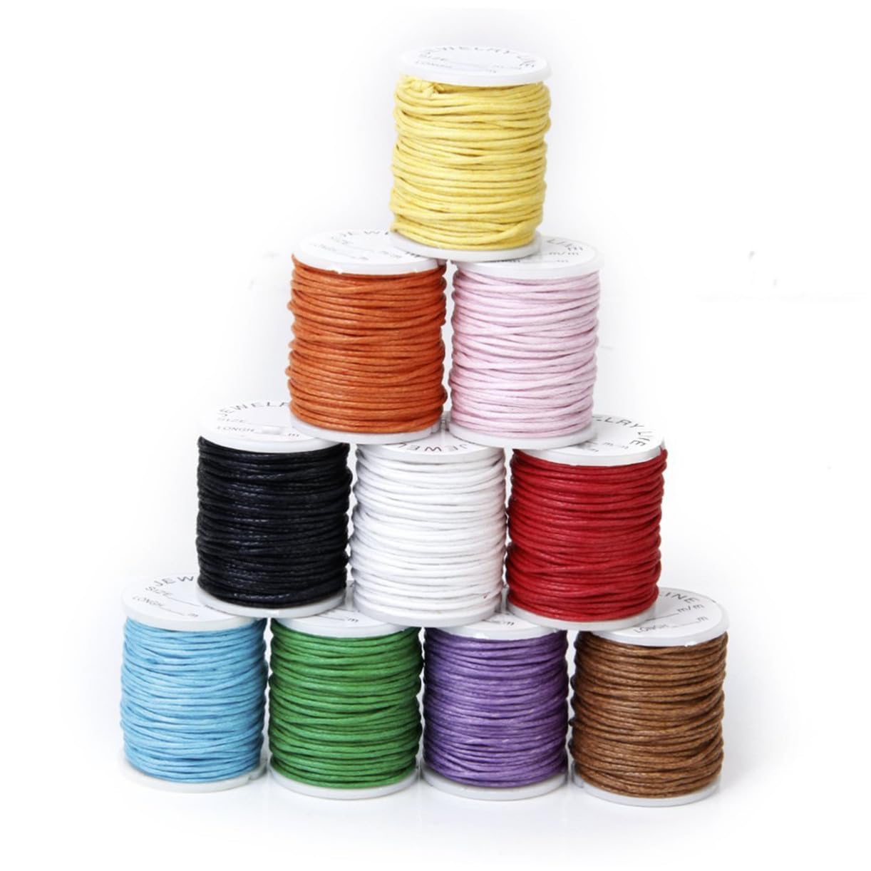 10 Rollos Cuerda de Nylon Encerado para Pulseras y Collares Colores Surtidos Hilo Plano para Macramé y Manualidades Resistente y Versátil para Joyería Artesanal