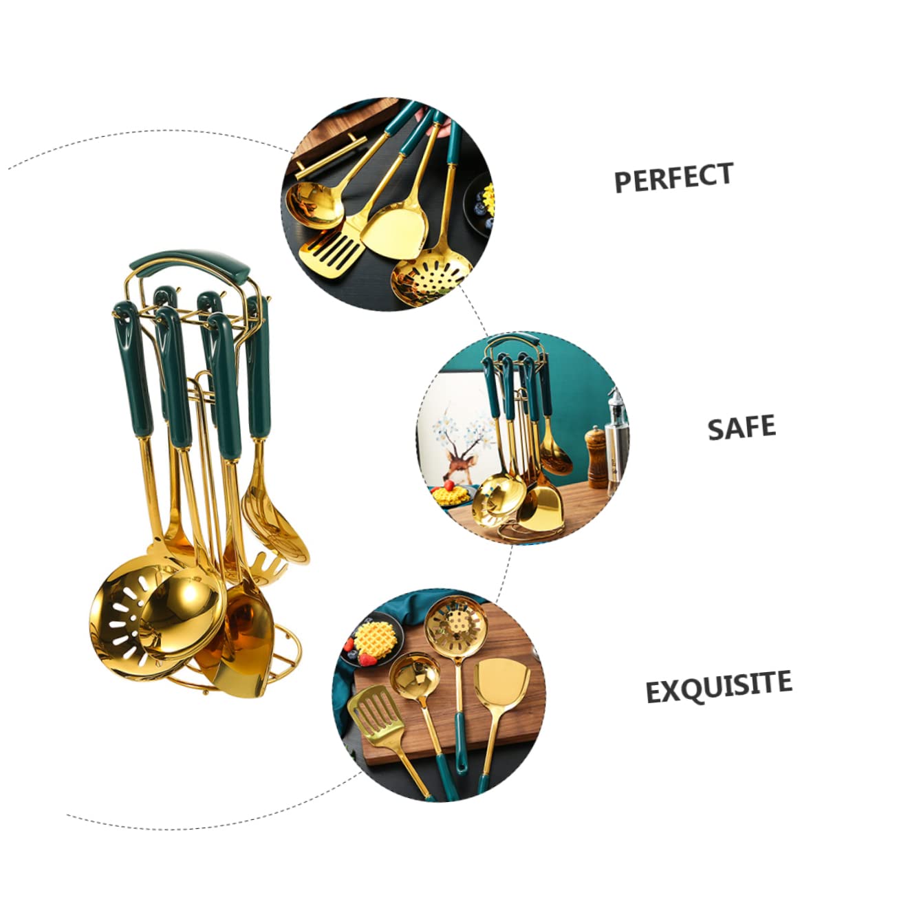 SHOWERORO Küchenhelfer-Set Aus Edelstahl Mit Kochschaufeln Und Küchenschaufeln Für Küche Und Kochen Spachtel Und Kochlöffel Für Geringe Haushalte