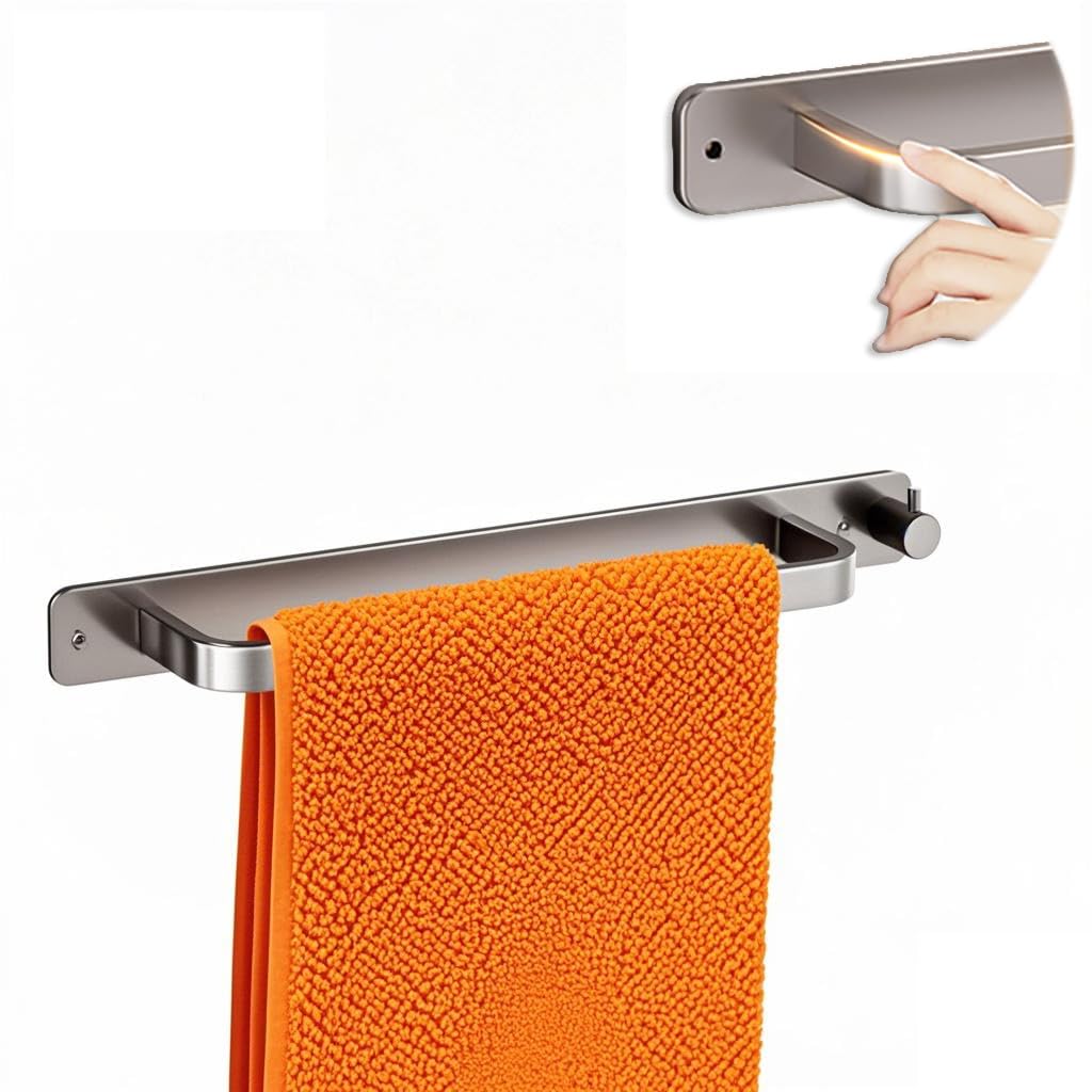 JENHOME Rust-Resistant Aluminum Towel Bar?16inch Silver Gray Hand Towel Holder, Towel Racks for Bathroom Wall Mounted for Kitchen,Bathroom,Hotel (Includes Mounting Hardware)