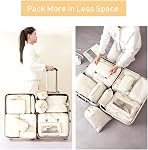 9 Ensemble Cubes d'emballage pour valises, Organisateurs de bagages de voyage, avec sacs de rangement de vêtements, Sac de toilette, Sac à chaussures, Sac sous-vêtements, Sac pour blanchisserie, Sac chausson, Accessoires de voyage (Beige)