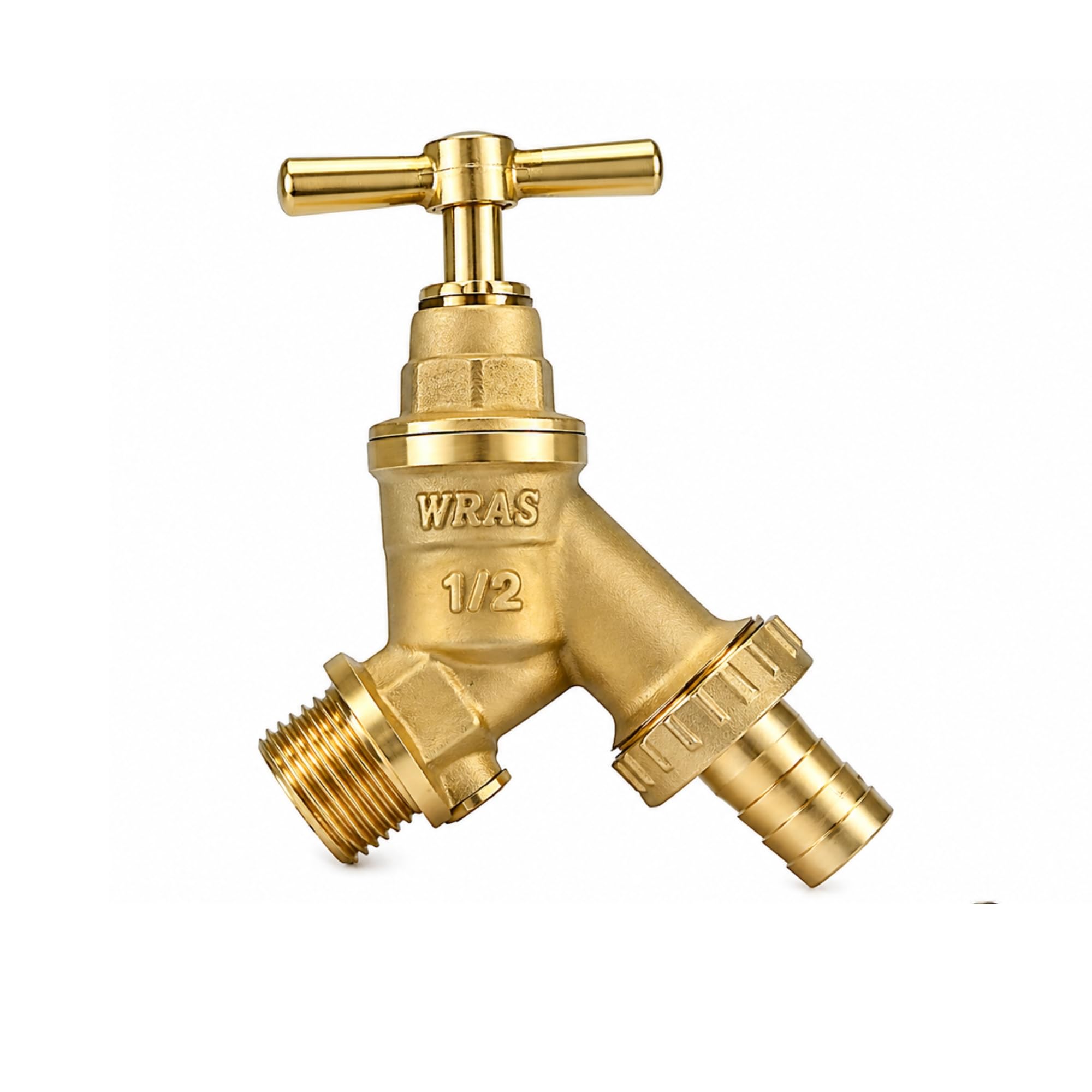 Shiv Brass 1/2 Inch Garden Tap With Doble Check Valve | Heavy Duty Outdoor Bib Tap With Hose Connector | Wras Approved