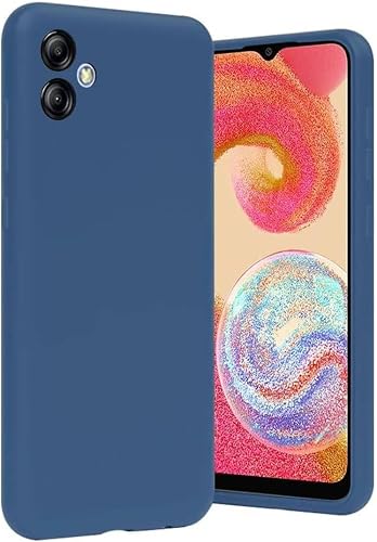 Silicone Case Compatible with Samsung Galaxy A04 – Soft Liquid Silicone, Slim Protective Back Cover, Shockproof, Anti-Fingerprint, Full Protection – A04 - BlUE